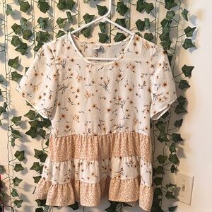 Paper Crane Floral Tiered Blouse